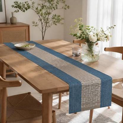 FAVE Indigo Blue Table Runner Woven - Image 9