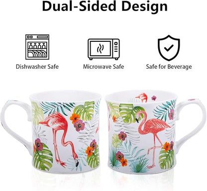 Flamingo Coffee Mug, 12oz New Bone China Tea Mug, Birthday & Summer Gift - Image 6