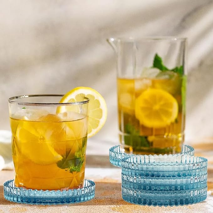 Modern Clear Coaster Set of 8- Glass Coasters - Image 6