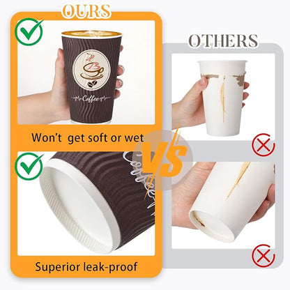 50 Pack 16 oz Disposable Coffee Cups - Image 4