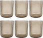 Smokey Gray Ribbed Highball Glasses Set of 6, 8.5oz Vintage Highball Tumblers by Vintacicle
