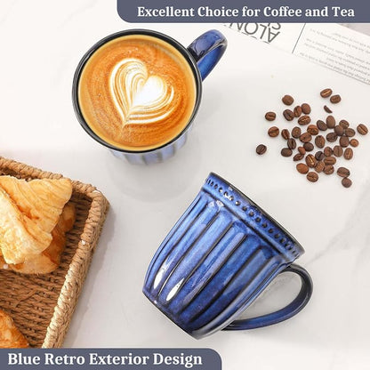 Coffee Mugs Set of 4, 16oz Navy Blue Ceramic Coffee Mug - Image 6
