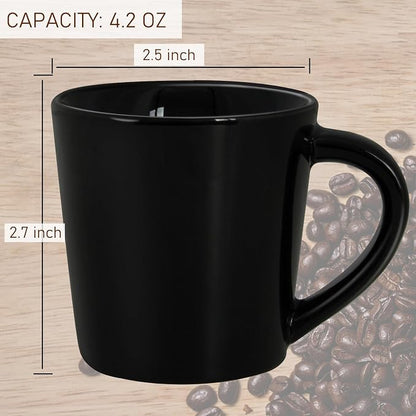 4.2oz Espresso Cups Set of 2, Ceramic Coffee Mugs Demitasse Cups, Small - Image 3