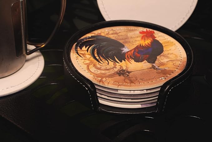 Vintage Rooster Coasters for Drinks - Image 2