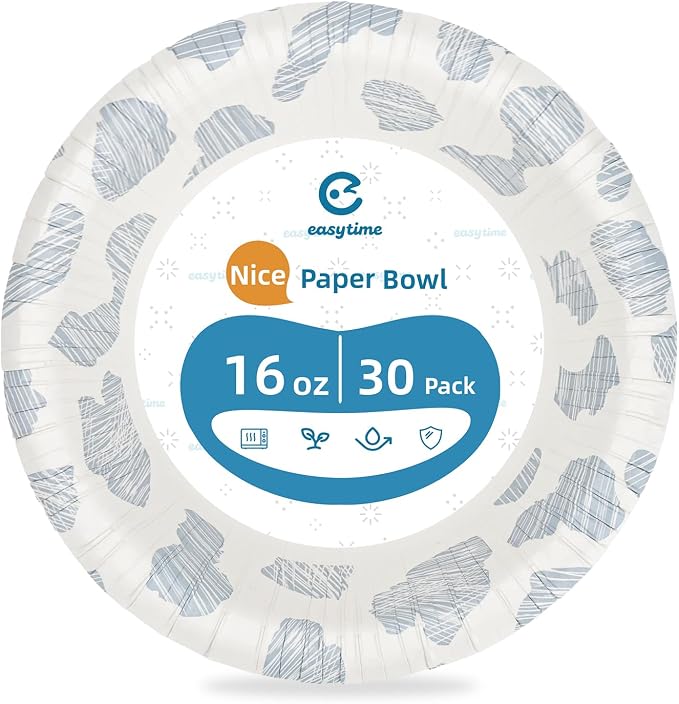 30 Pack Paper Bowls, 16 Oz Disposable Soup Bowl, Heavy Duty Printed Disposable - Image 8