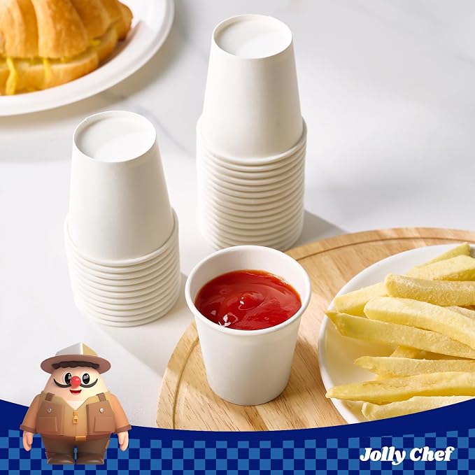 JOLLY CHEF 400 Count 3 oz Bathroom Paper Cups, Disposable Mini Bathroom - Image 5