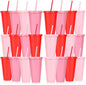24 Pack Plastic Tumblers with Lids and Straws, Reusable Cups with Lids Plastic by LEIFEOSH