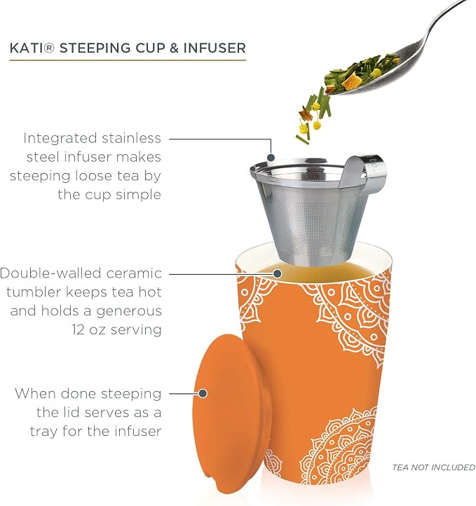Tea Forte Double-Walled Ceramic Kati Cup, 12 oz | Insulated Ceramic - Image 3
