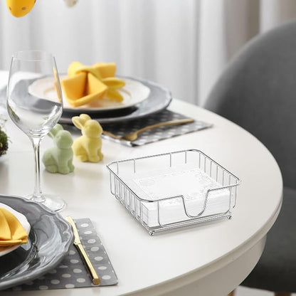 Napkin Holder for Table, Napkin Holders for Paper Napkins, Flat Metal Black - Image 5
