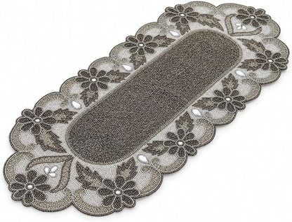 Handmade Beaded Table Runner 13 x 36 Inch, Decorative Dining Table Accent by byHomeDecorativeProduct