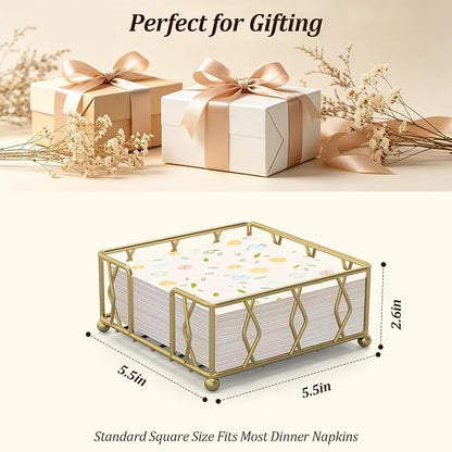 Gold Metal Napkin Holder for Table - Image 4