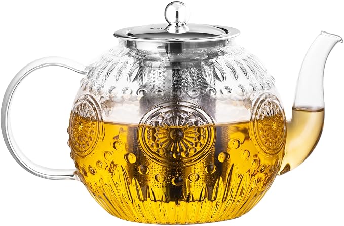 Amzcku 50OZ/1500ml Vintage Glass Teapot by Amzcku