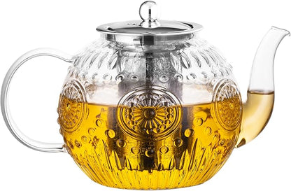 Amzcku 50OZ/1500ml Vintage Glass Teapot by Amzcku