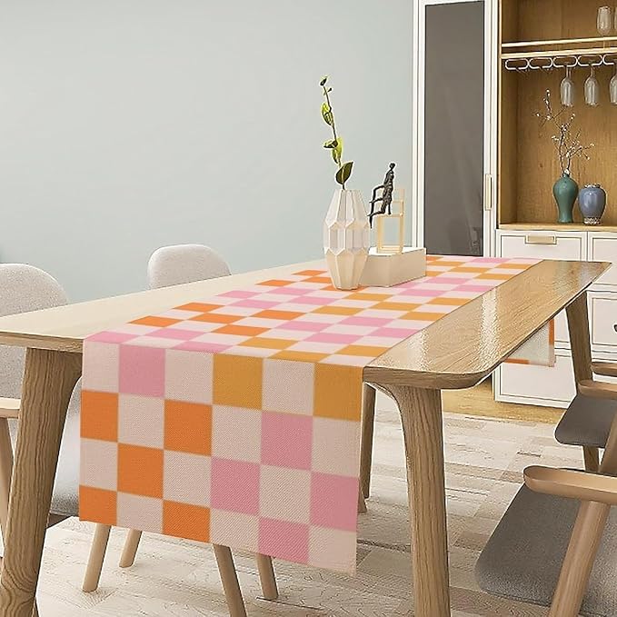 Retro 70s Floral Table Runner Spring Groovy Flower Dinner Runner - Image 2