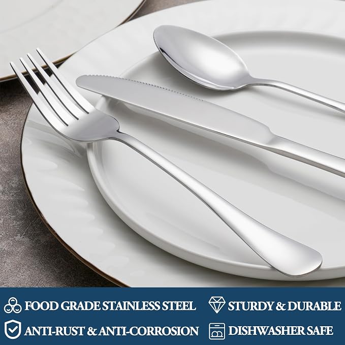 Dinner Forks, Table Forks, Flatware Forks, 8 Inches, Mirror Finish & Dishwasher - Image 3