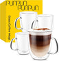 PunPun 17OZ. 500ml Clear Coffee Mugs, Glass by PunPun