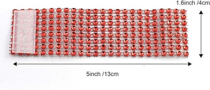 KPOSIYA Napkin Rings, Pack of 120 Rhinestone Napkin Rings Diamond Adornment for Place Settings, Wedding Receptions, Dinner or Holiday Parties, Family Gatherings (120, Red)