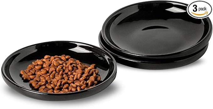 3 PCS Ceramic Cat Bowls, 5.5 in Pet Food Bowl Cat Dishes by Howise