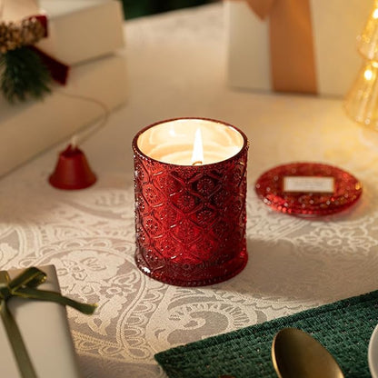 LA JOLIE MUSE Ruby Berry Bliss Scented Candle | Mandarin, Cranberry & Plum | 6 oz Natural Soy Wax Candle | 40 Hours Clean Burn | Valentines Day Gifts for Her | Cozy Home Decor