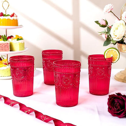 Ciaell 12 Pack Red Plastic Water Glasses - Image 8