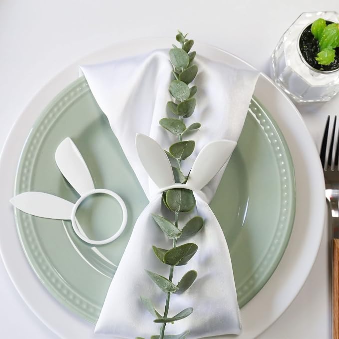 wonlex Easter Napkin Rings Set of 6, Dinner Party - Image 2