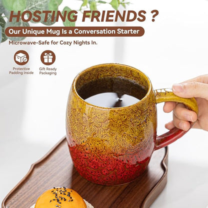 Handmade 22oz Ceramic Coffee Mug, Ergonomic Large Handle, Ideal Gift - Image 4