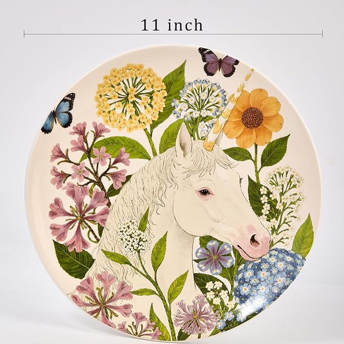 11 Inch Dinner Plates Set of 4, Ceramic Large Kitchen Plates | Ideal - Image 3