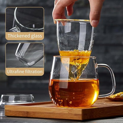DOPUDO Large Glass Tea Cup, 25.6 oz Borosilicate Glass Tea Mug - Image 3