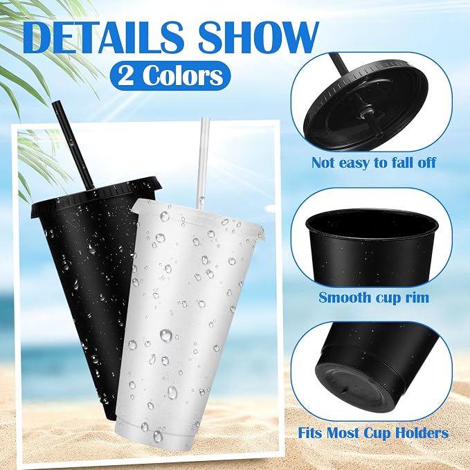 Honeydak 30 Pack Tumbler with Straw and Lid Bulk Cups - Image 2