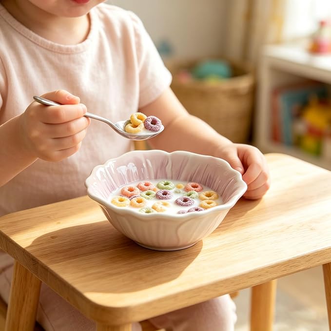 KOOV 24oz Deep Cereal Bowls Set of 4, Vintage Hand-Painted Porcelain Soup Bowls - Image 6