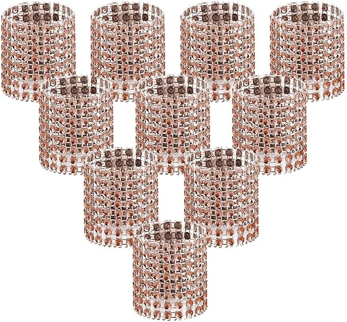 Accmor 100pcs Napkin Rings, Champagne Napkin Rings Buckles | Napkin Rings by Accmor