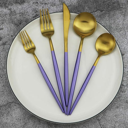 20-Piece 18/10 Stainless Steel Flatware Silverware, Luxury Dinnerware Set - Image 6