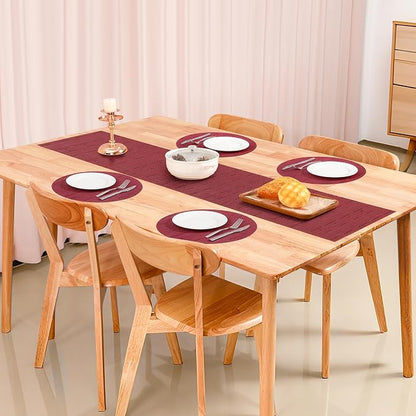 Table Runner 72 Inches Long, Vinyl Woven Heatproof Table Runners | Washable - Image 5