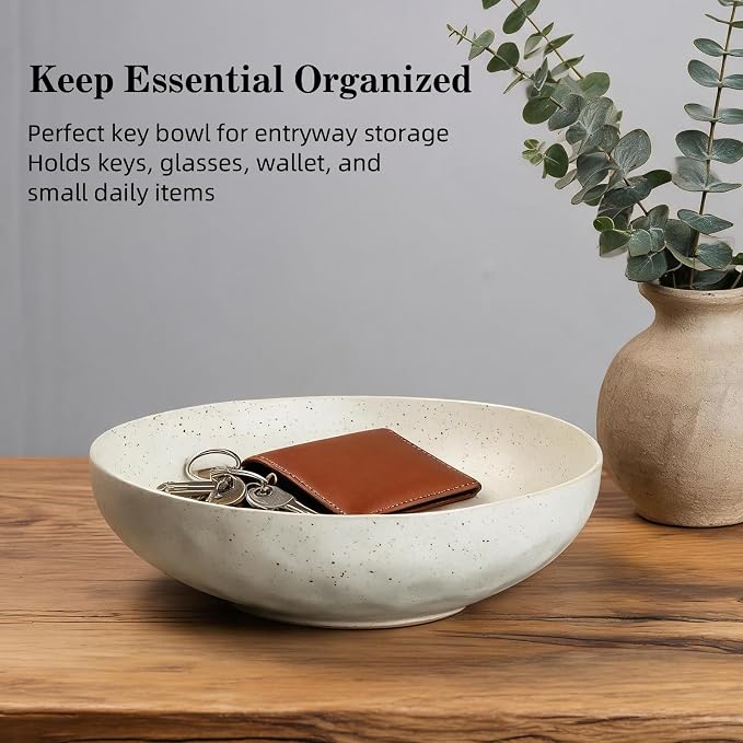 salomayes Wabi-Sabi Ceramic Decorative Bowl, Matte Off-White Catchall Bowl | - Image 7