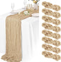 20 Pack Beige Cheesecloth Table Runner 10FT Long Boho Gauze Fabric Table Runner by Lamshionow