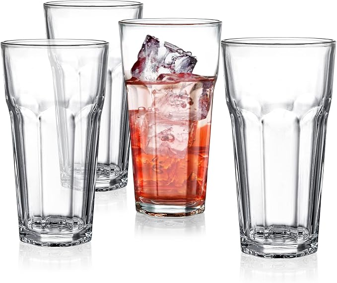 Yopay Set of 8 Highball Drinking Glasses, 12oz Lead-Free Tempered Water Glasses - Image 4