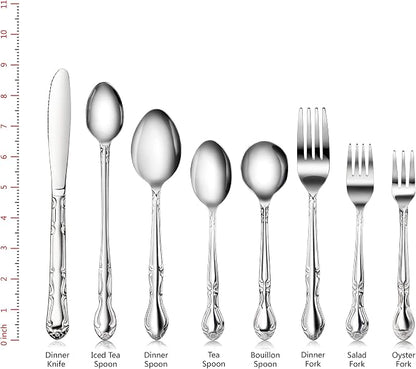 New Star Foodservice Rose Pattern 18/0 Stainless Steel Teaspoon, Commercial - Image 3