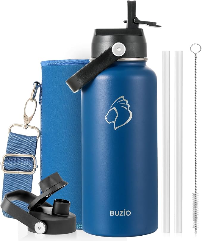 BUZIO Insulated Stainless Steel Water Bottle 32 oz by BUZIO