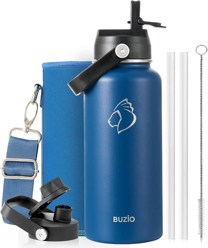 BUZIO Insulated Stainless Steel Water Bottle 32 oz by BUZIO