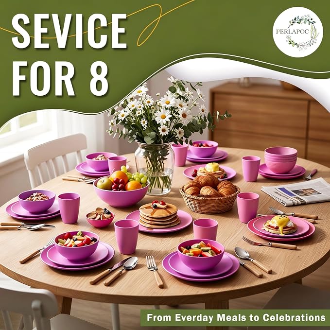 Wheat Straw Dinnerware Set 40 PCS | Service - Image 7