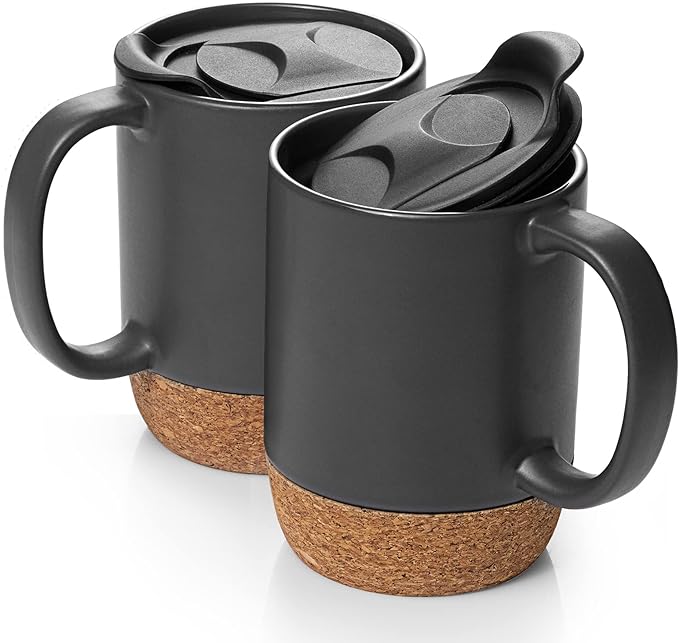 DOWAN Coffee Mugs, 15 oz Mug Set of 2, Large Ceramic Coffee Mug by DOWAN