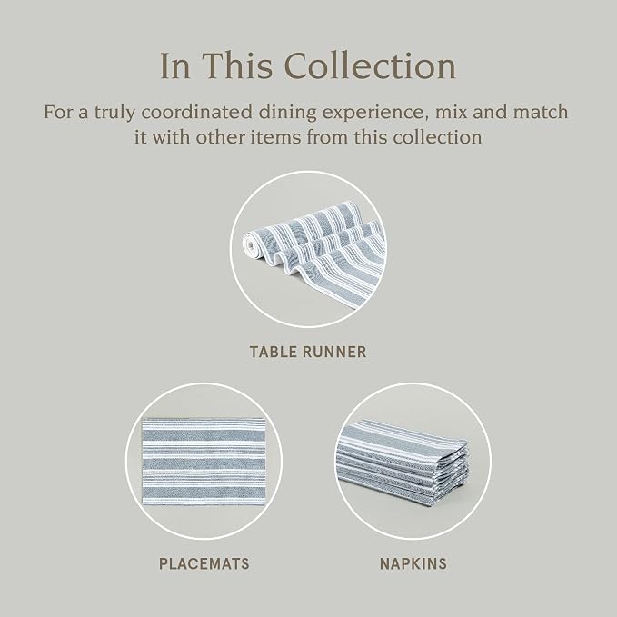 Over&Back 18x90 Woven Striped Table Runner - Image 4