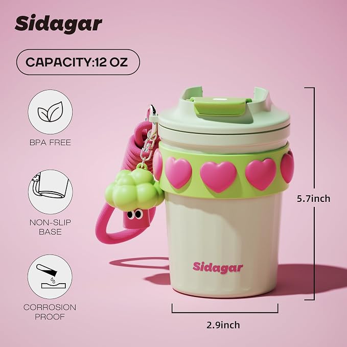 SDGA+ 12 oz Travel Coffee Mug Spill Proof Leak Proof, Stainless Steel Thermal - Image 2