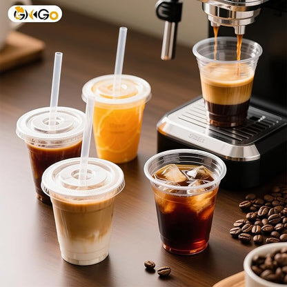 Ginkgo 100 Pack 12 oz Plastic Iced Coffee Cups - Image 5