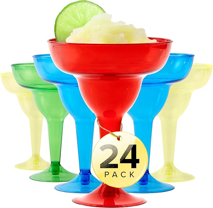 Stock Your Home Multicolor Plastic Margarita Glasses Disposable Decorations by StockYourHome