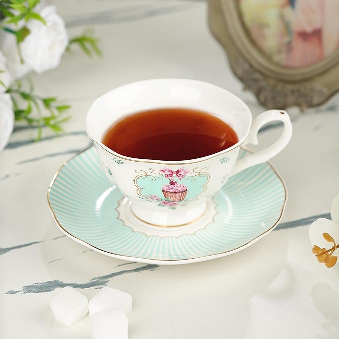 fanquare Rose Tea Cup and Saucer Set - Image 3