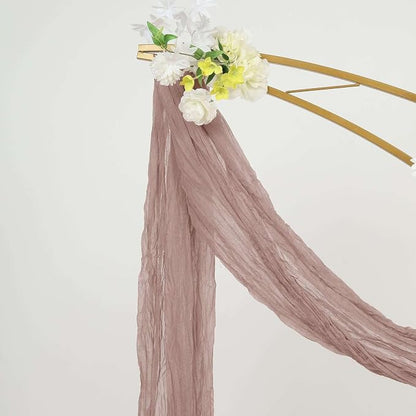 Efavormart 20ft Dusty Rose Gauze Cheesecloth Wedding Arch Drapery Fabric - Image 9