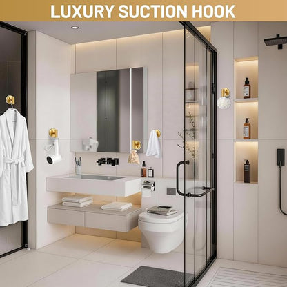 Large Suction Cup Hooks, Heavy Duty 15lb Holds Towel & Robe, No-Drill Shower - Image 5