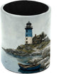 Leather Pen Holder for Desk, Coastal Lighthouse Pencil Cup Pen Organizer Makeup by Unknown