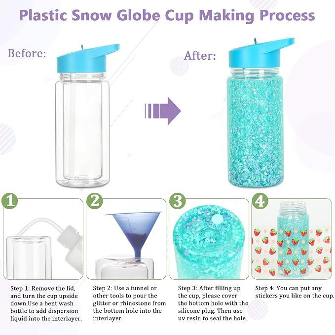 10 Pack 10 Oz Plastic Snow Globe Tumbler - Image 6